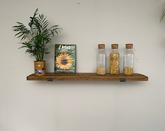 Forêt rustic industrial solid wood chunky scaffold shelves lipped brackets