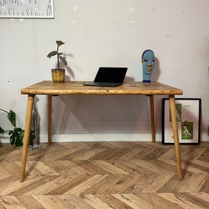 Table art déco rustique Live Edge avec pieds en bois Forêt WANEY fabriquée à la main avec du bois massif image 2