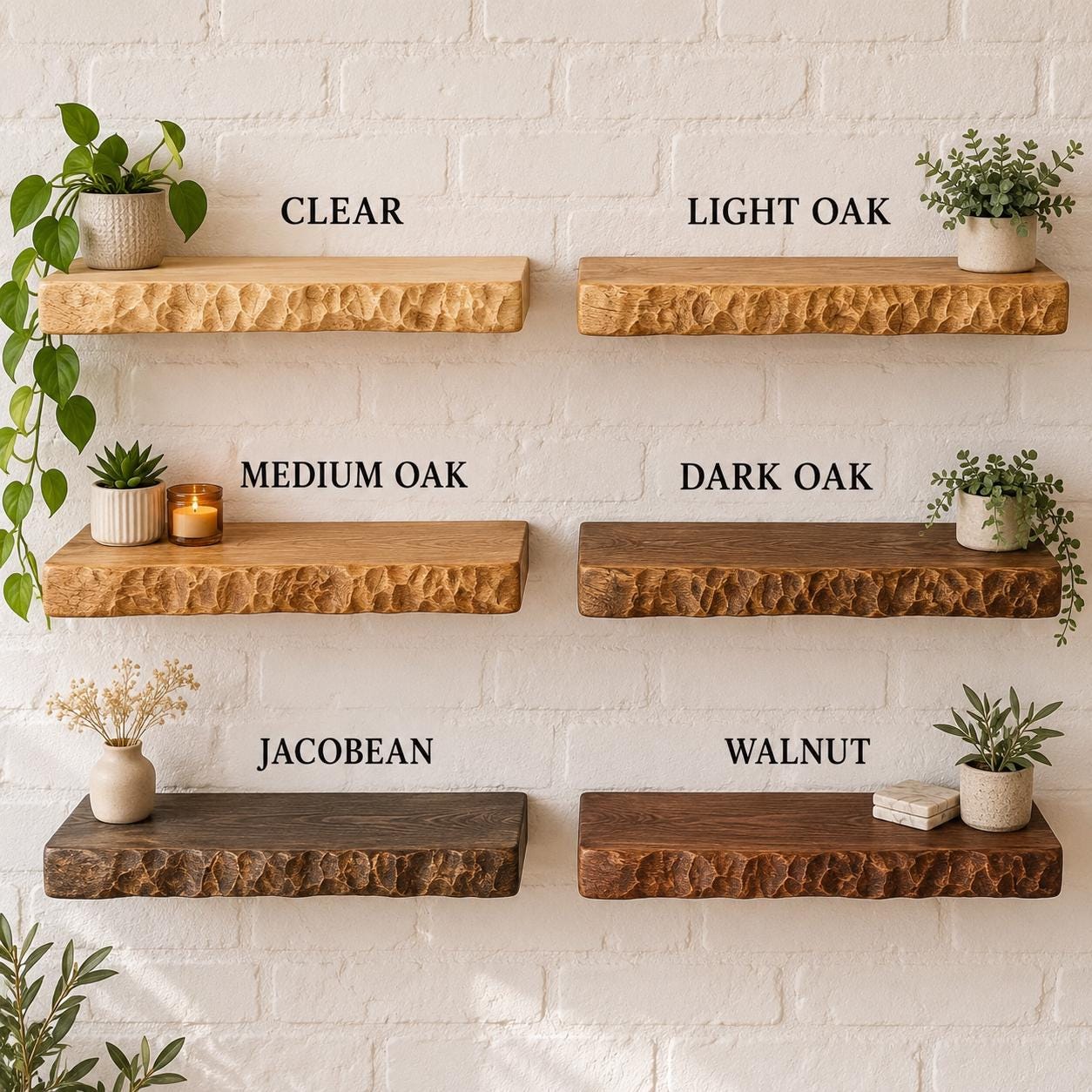 FORÊT Rustic Live Edge Solid Wood Chunky Scaffold Floating Hidden