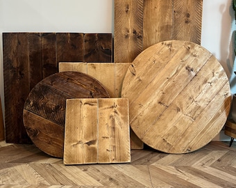 FORET Tischplatten aus massivem Gerüstholz, quadratischer Kreis, runde rechteckige Form - verschiedene Größen und Formen erhältlich