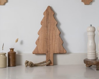 CHRISTMAS Tree Serving Board Solid Reclaimed Wood Charcuterie Cheese Chopping Board