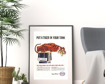 Vintage 1960s Esso Extra Put a Tiger in Your Tank Car Garage