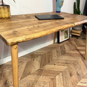 Table art déco rustique Live Edge avec pieds en bois Forêt WANEY fabriquée à la main avec du bois massif image 1