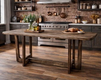 LEMPIKA Curved Leg Dining Table Handcrafted in Solid Rubber Wood