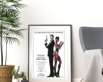 Vintage james bond 'a view to a kill' roger moore movie film promotional print poster a3 & a4