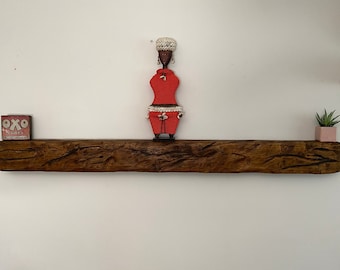 FORÊT Rustic Live Edge Solid Wood Chunky Mantelpiece Over Fireplace Floating Hidden Bracket Shelf Fireboard Oak Beam Mantel
