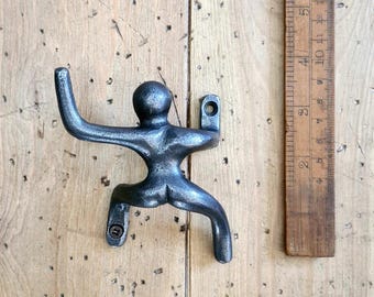 CLIMBER Cast Iron Coat Hook, Vintage Reclaimed Steel - 100mm