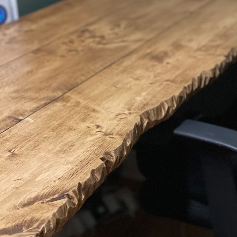 FORÊT Live Edge Industrial Rustic Hairpin Leg Desk Table Handcrafted with Solid Wood image 4