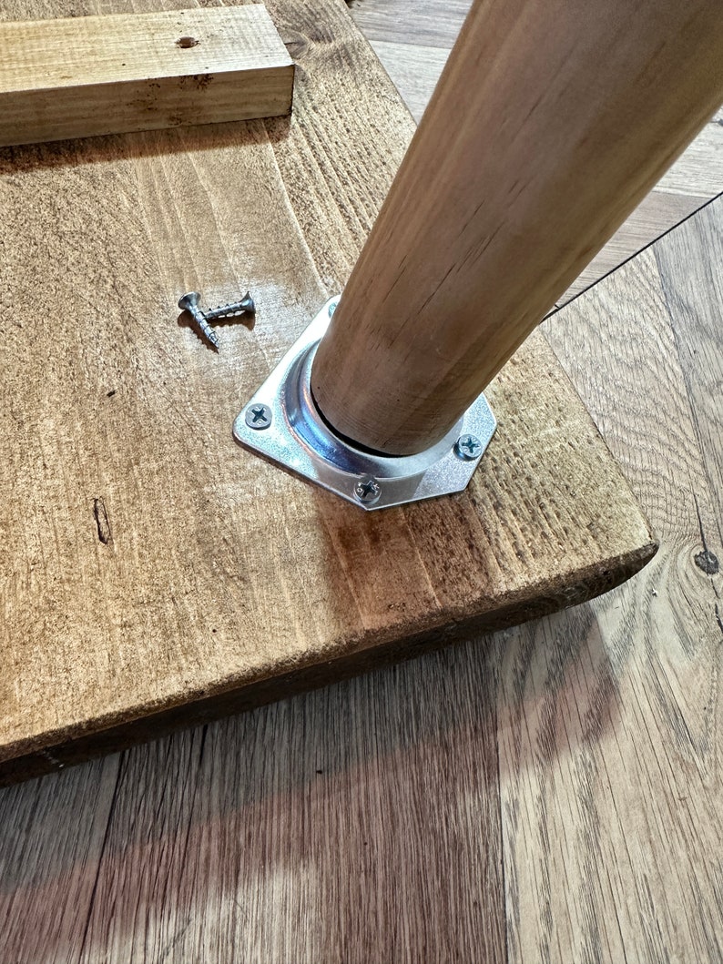 Table art déco rustique Live Edge avec pieds en bois Forêt WANEY fabriquée à la main avec du bois massif image 5