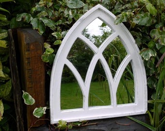 BOOG Arch Mirror Solid Wood Outdoor Garden White Box Vintage Frame 62 x 55 cm