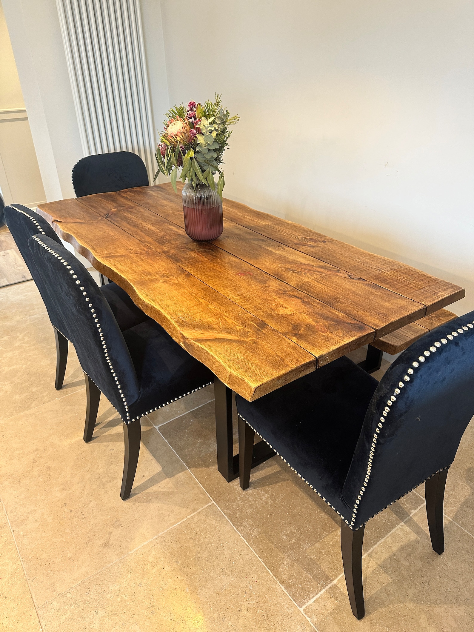 Forêt Live Edge Angled Double Industrial Rustic Square X Leg a Frame ...