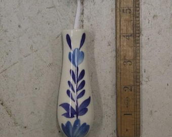 FORET Flower Patterned Ceramic Toilet Bathroom Light Pull Cord Hand Painted Lamp Handle Bath Light Pulley Handle Chain