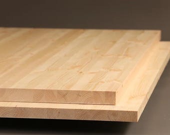 FORET Tischplatten aus massivem Kiefernholz mit quadratischen Kanten - verschiedene Größen und Stärken erhältlich