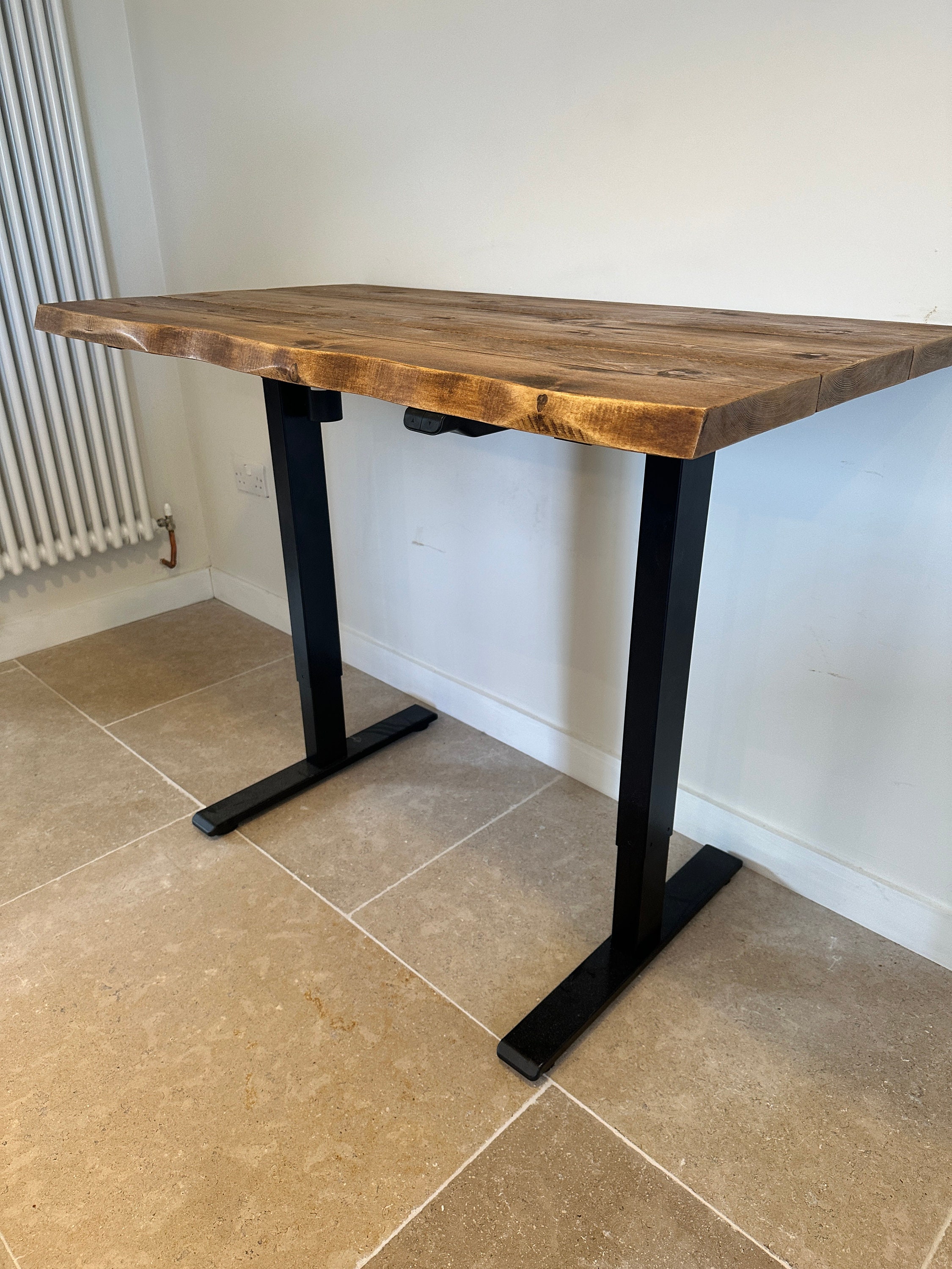 FORÈT Angled Live Edge Adjustable Height Industrial Rustic Custom Size ...