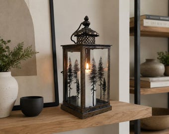 TREE Candle Lantern Antique Gold Metal Finish Tree Candle Holder Vintage Reclaimed Handmade