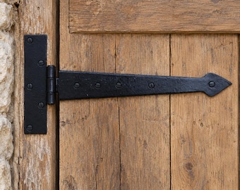 SPEARHEAD End Rustic Antique Iron Hand Forged Door Hinge Vintage Reclaimed Handmade Cast Iron Industrial Factory Style