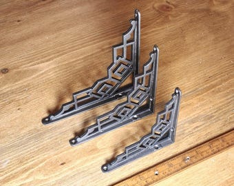 LAWRIE Paar robuste industrielle Wandregalhalterungen, handgefertigt in Großbritannien