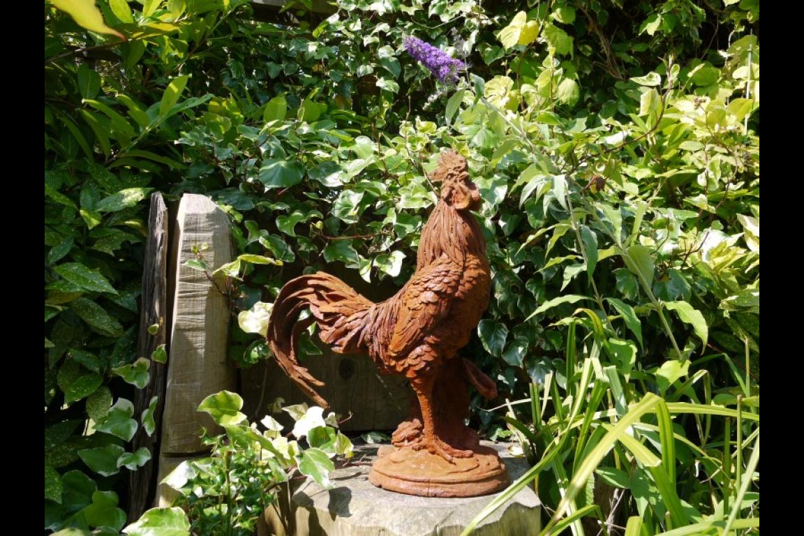 Statua Gallo In Metallo Per Giardino – Decorazione Esterna Shorayn SY16365A