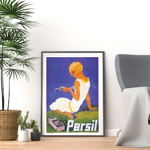 Vintage 1940er Jahre persil Wäsche Frau Werbung Werbedruck Plakat a3 & a4