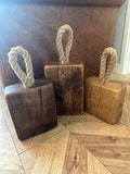 FORÉT Solid Oak Rustic Antique Industrial Doorstop Vintage Reclaimed Handmade Door Stop