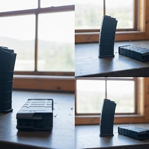 AR15 Magazine Battery Holder (AA) - Tactical Desk Organizer for Man Cave - Military Style Battery Storage - Groomsmen Gift for Gun Lover