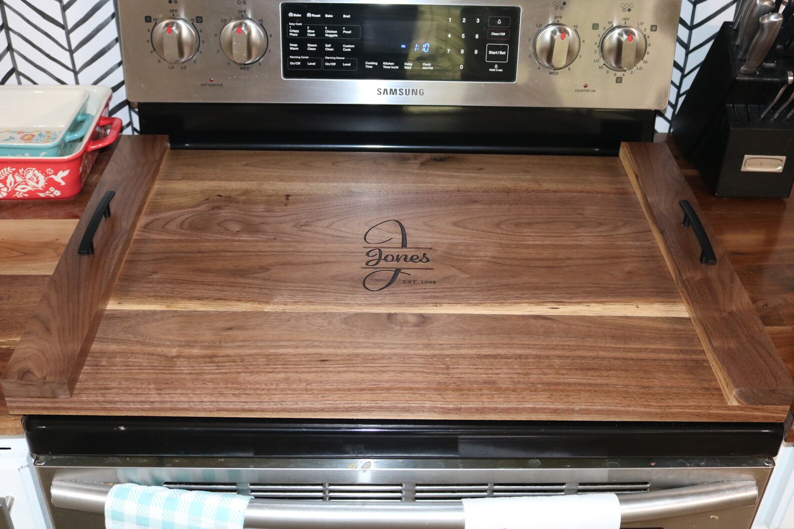 Walnut Noodle Board/stove Top Cover Etsy