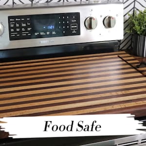 Stove Cover Cutting Board Walnut/Oak Food Safe Board Butter Included Campbells Customs
