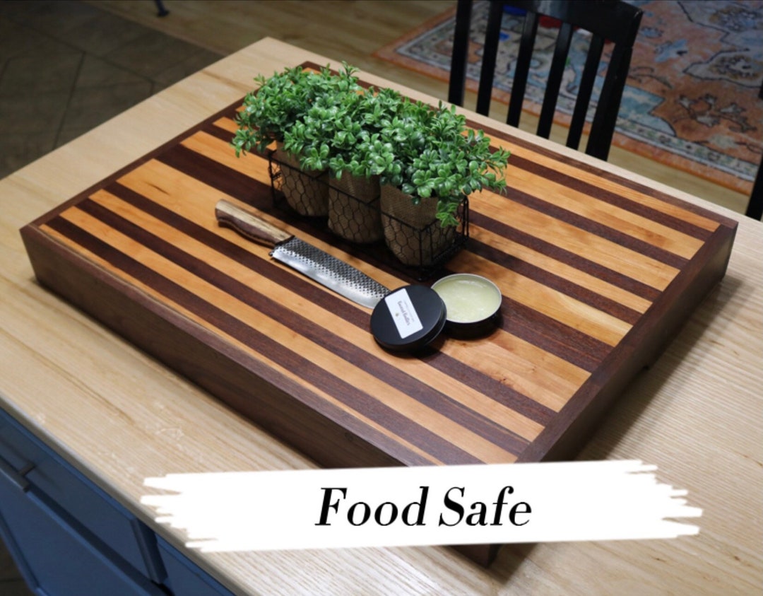 Cutting Board Gas Stove Cover, Cherry Walnut Mix, Food Safe, Board Butter Included, Campbells