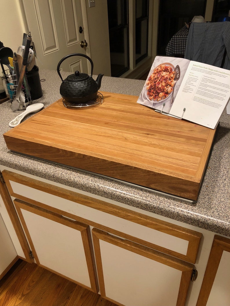 Cutting Board Gas Stove Cover Cherry/oak Board Butter Etsy