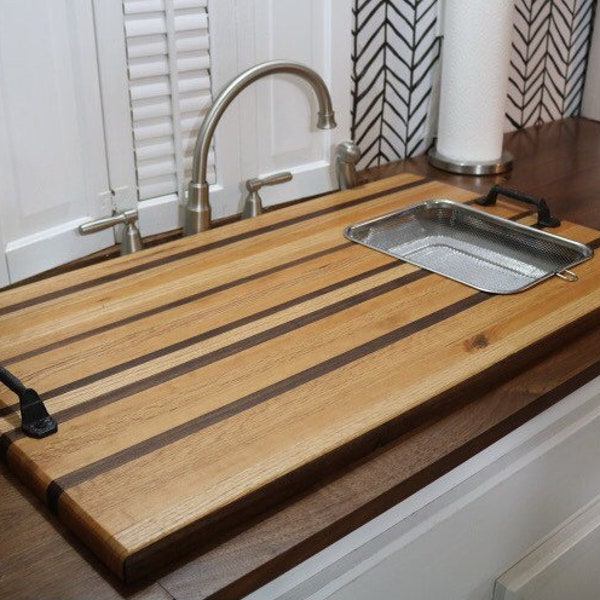 Sink Cover Cutting Board With Strainer Basket Campbells Customs Board Butter Included