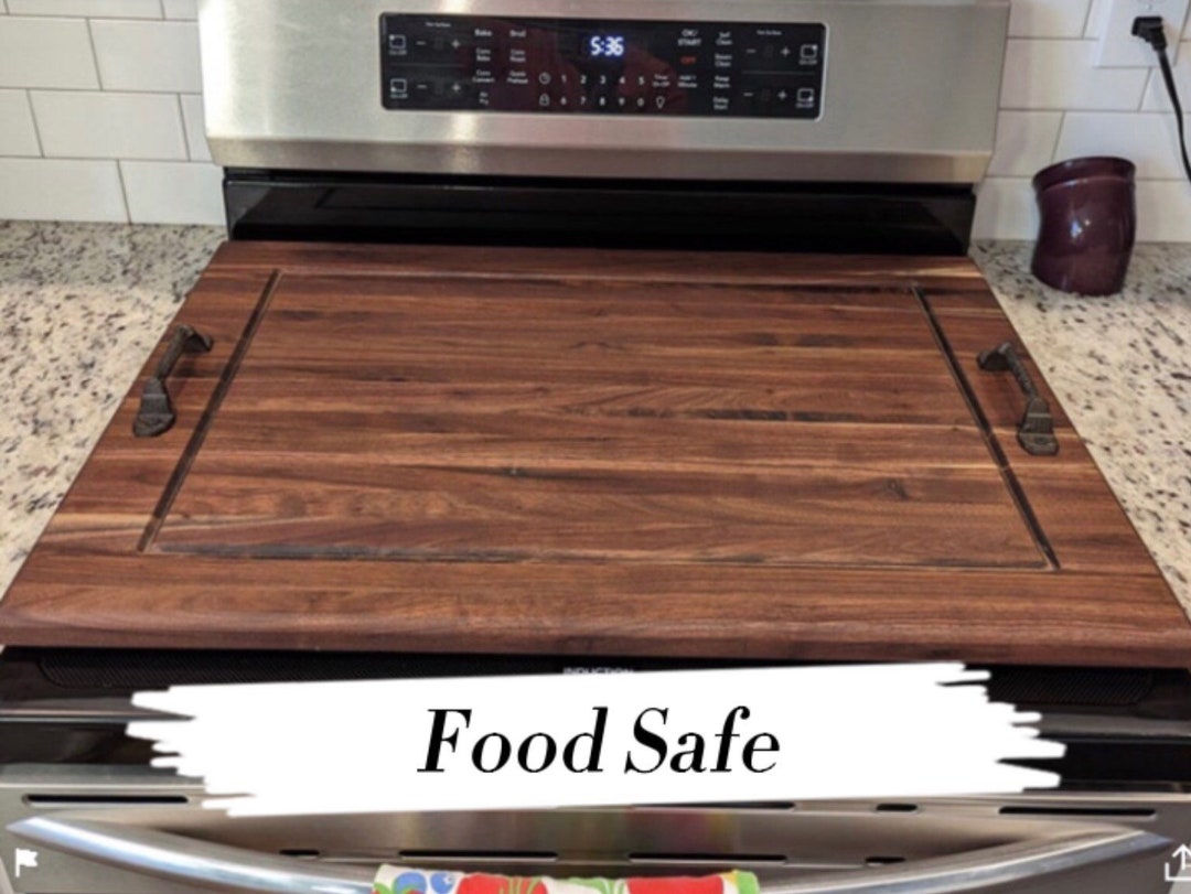 Walnut Stove Cover Cutting Board Food Safe Board Butter Included