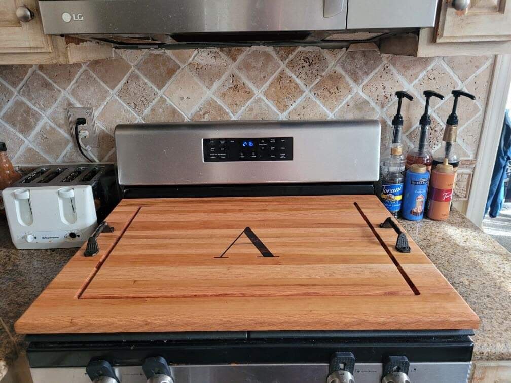 Stove Cover Cutting Board Cherry Ash Oak Maple Food Safe Etsy
