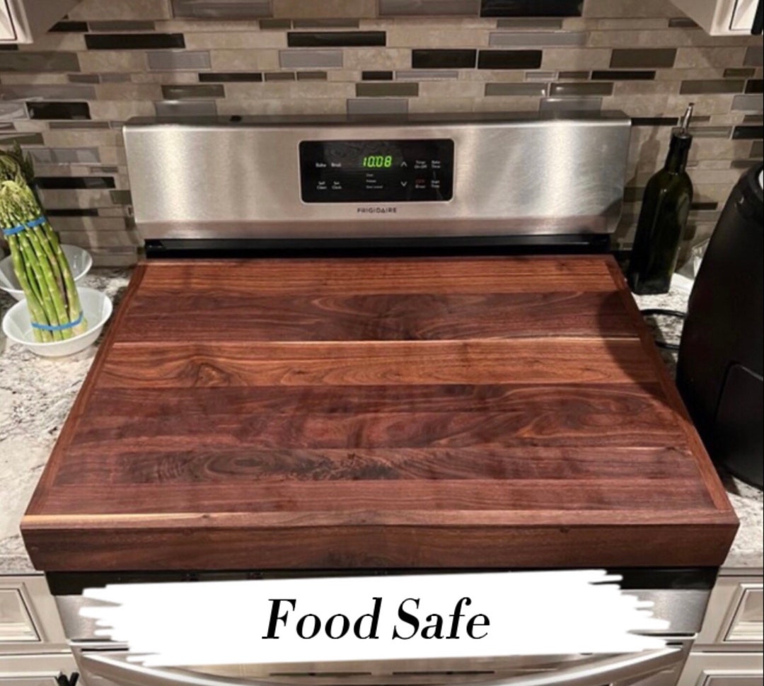 Stove Cover Cutting Board Walnut/oak Food Safe Board Butter Included  Campbells Customs 