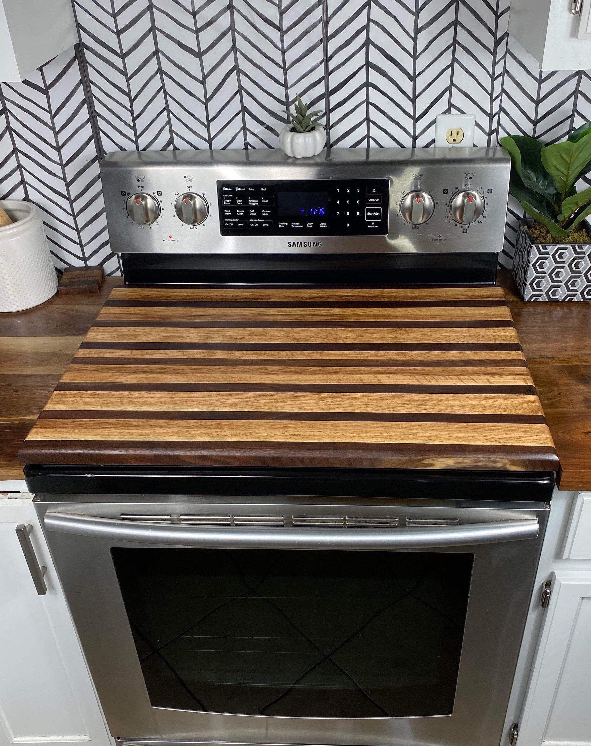 Stove Cover Cutting Board Walnut/oak Food Safe Board Butter Included  Campbells Customs 