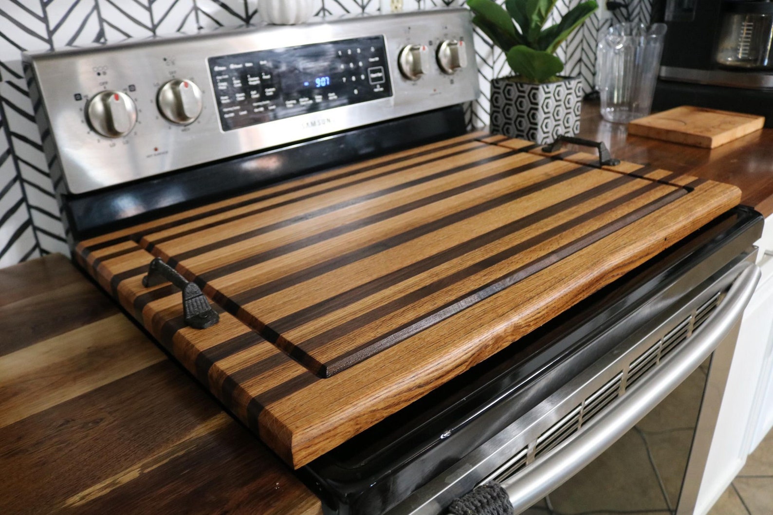 Stove Cover Cutting Board Walnut/oak Food Safe Board Butter Etsy