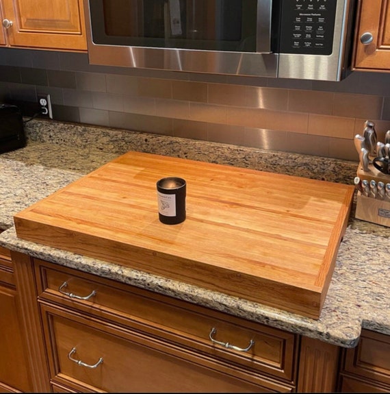 Cutting Board Gas Stove Cover, Cherry/oak, Board Butter Included Campbells  Customs 