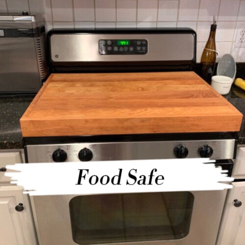 Cutting Board Gas Stove Cover Cherry/oak Board Butter Etsy