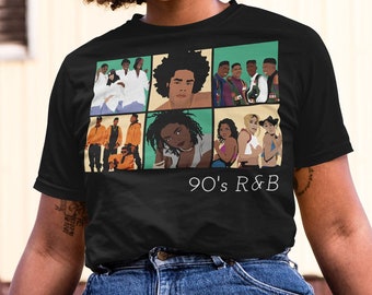 R&B T Shirt Unisex 90s Tee For Music Lovers With Fave RnB Artists Jodeci T-Shirt TLC Xscape Maxwell Boyz II Men Lauryn Hill Throwback