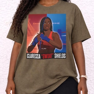 Claressa Shields Oversized Shirt, GWOAT Boxing Graphic Tee