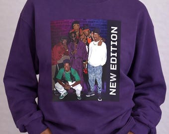 Sudadera New Edition, cuello redondo con música R&B de los 90, jersey retro soul
