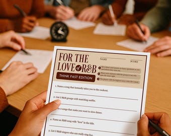 Printable R&B Music Game Think Fast
