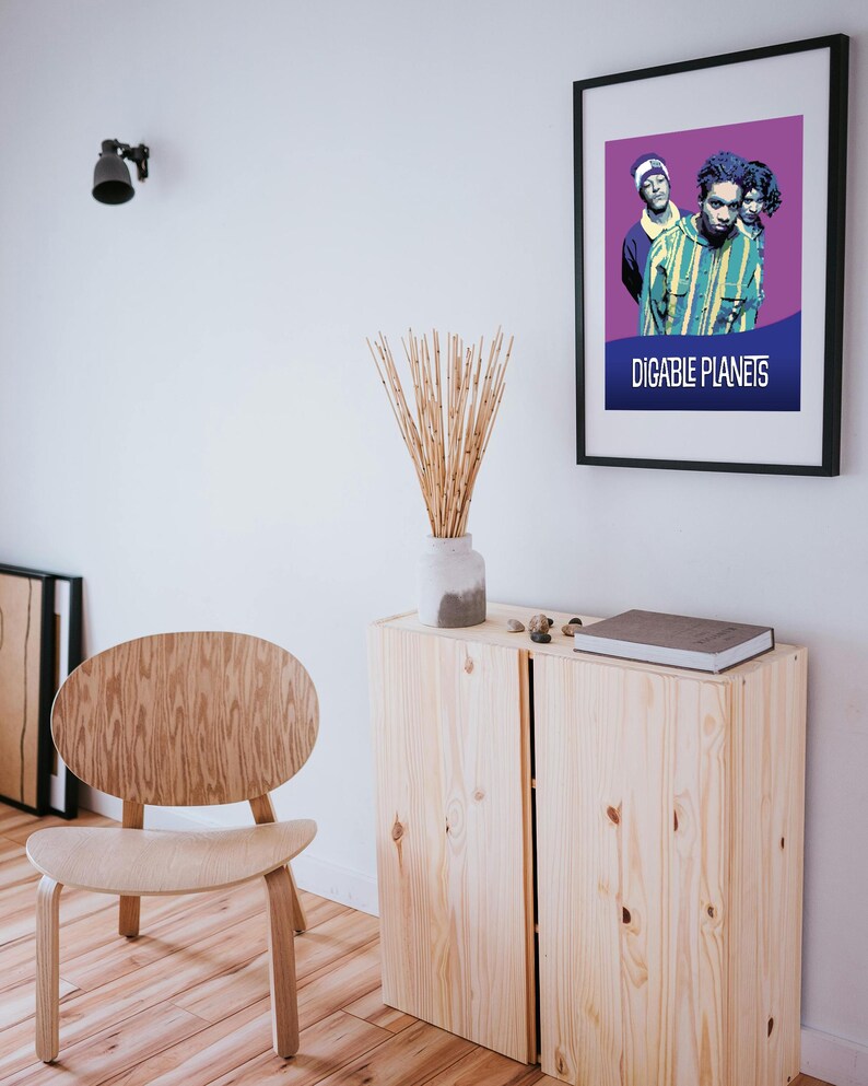 Digable Planets Wall Art Poster, 90s Hip Hop Illustration, Retro Rap ...