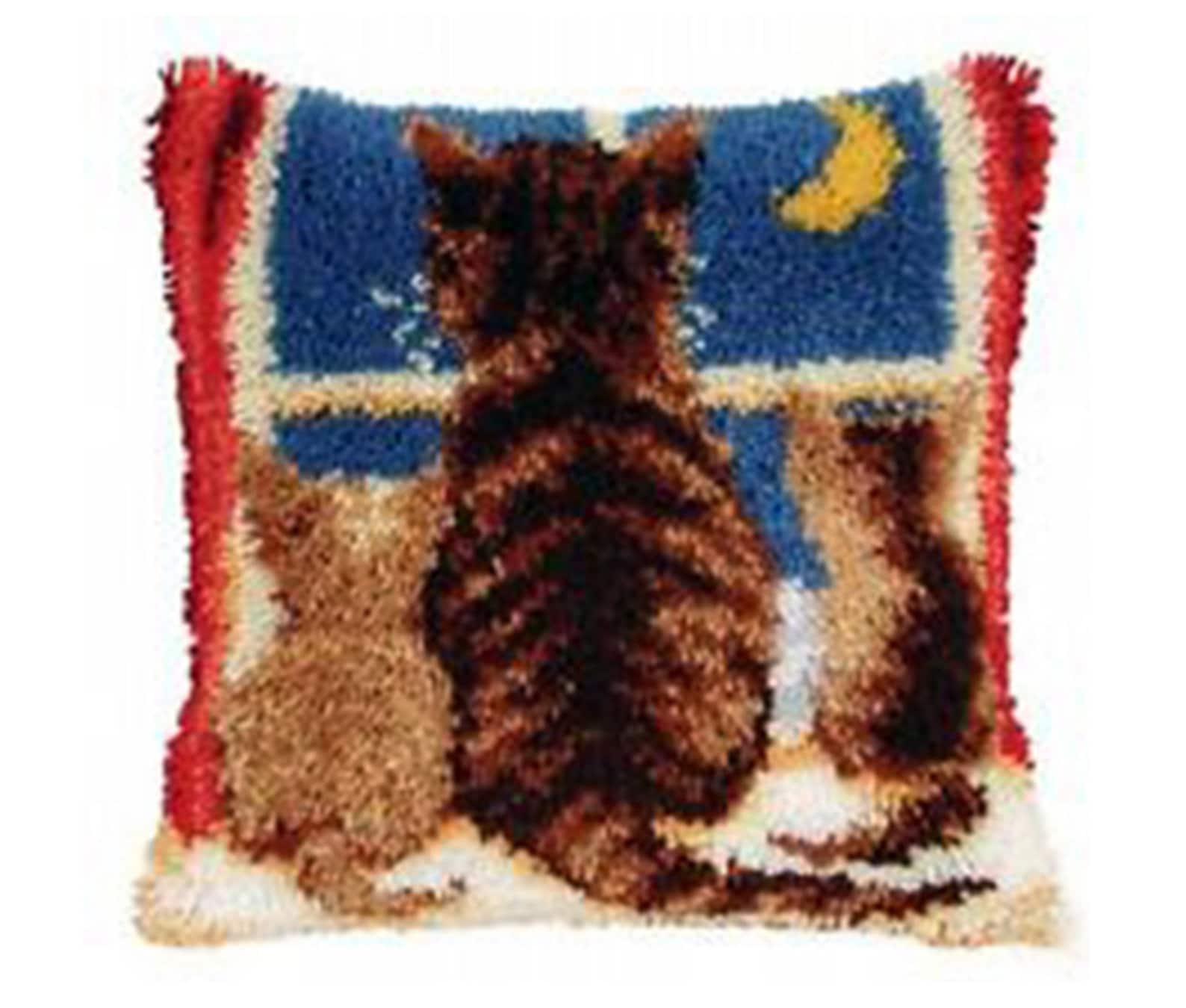 Cats Home Decoration DIY Latch Hook Kits Pillow Case Etsy