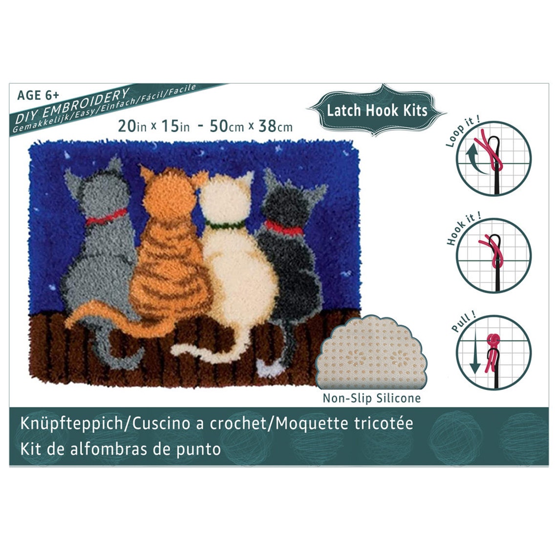 Cats DIY Latch Hook Kits Rug Embroidery Carpet Set Needlework Etsy