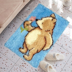 Home Decoration DIY Latch Hook Kits Rug Embroidery Carpet Set Needlework with Crochet Needlework Crafts Shaggy Latch Kits for Adults/Kids