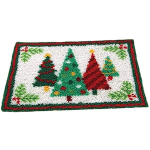 Latch Hook Kits Rug with Crochet Needlework Crafts, Home Decoration Latchhook Kit for Kids and Adults