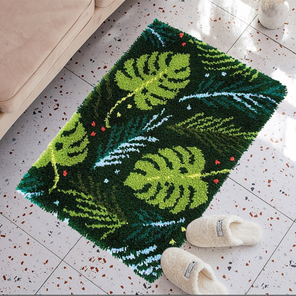 Leaf DIY Latch Hook Kits Rug Embroidery Carpet Set Needlework Etsy