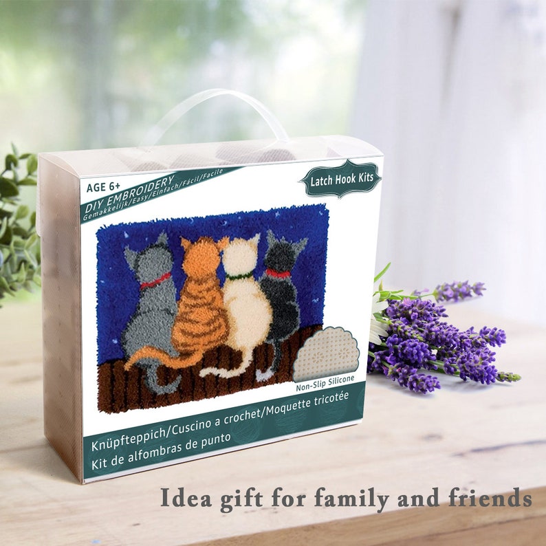 Cats DIY Latch Hook Kits Rug Embroidery Carpet Set Needlework Etsy