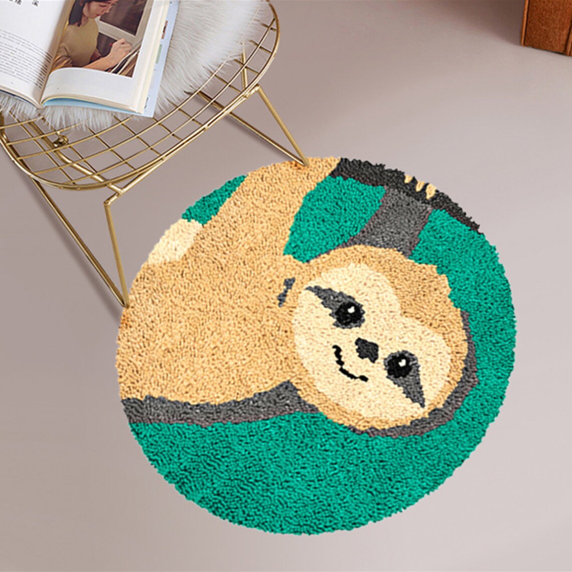 Sloth Latch Hook Kits Rug Embroidery Carpet Set Needlework Etsy Australia