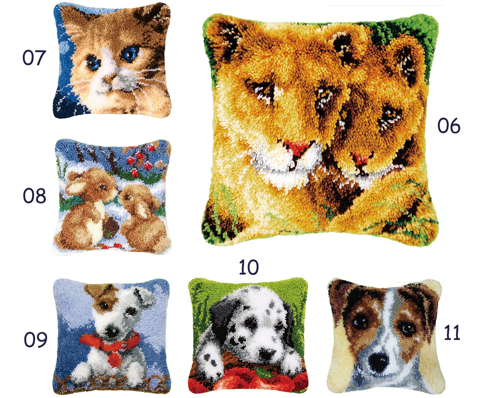 Latch Hook Kit DIY Pillow Cover Handcraft Embroidery Set Etsy